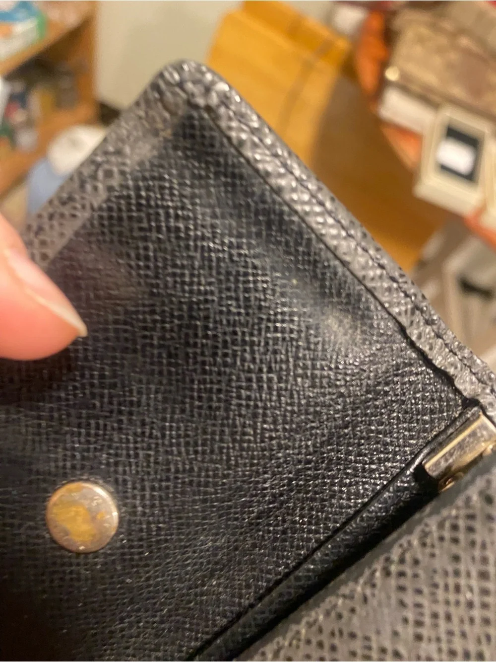 Louis Vuitton Black Textured Leather Key Pouch